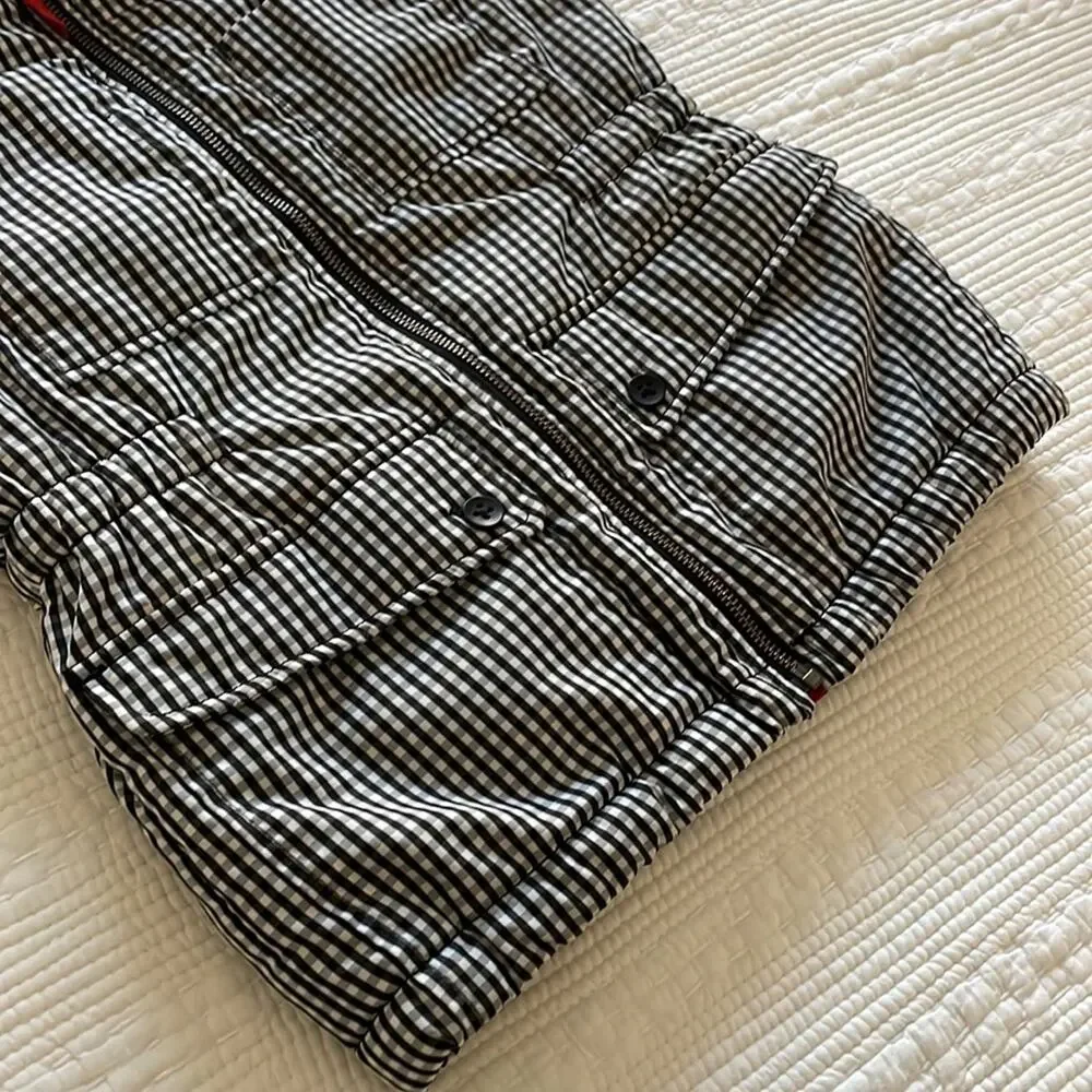 Gap Kids Girls Gingham Sherpa Lined Vest